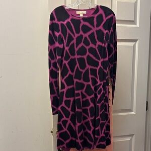 Michael Kors Pink and Black Patterned Kids Dress